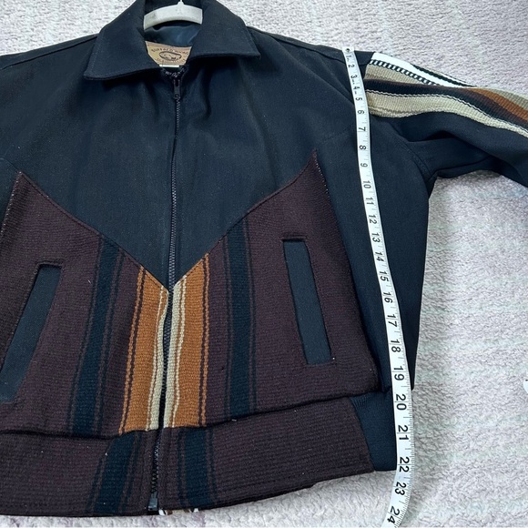 Buffalo Nickel Southwest Bald Eagle Cropped Bomber Jacket Black Western Size XS - Picture 9 of 14